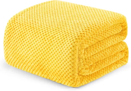 Miniatura 38 de Exclusivo Mezcla - Manta de vellón extragrande para sofá o cama, mantas supersuaves y cálidas con textura de gofre, acogedora, mullida y ligera Azul