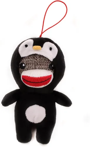 Plushland Juguetes de peluche de Navidad, lindo calcetín suave Sockiez mono decoración de árbol de Navidad, bonito regalo de Navidad, adorno de
