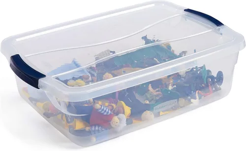 Miniatura 7 de Rubbermaid Cleverstore Contenedores de Almacenamiento Transparentes de 17 Qt con Tapas, Paquete de 6, Apilables, Sin BPA, Fabricado en EE.UU
