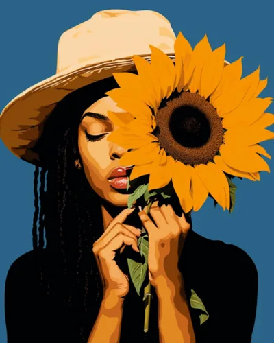 Kit de pintura por números Tucocoo de chica negra de moda, lienzo de pintura al óleo DIY con pintura acrílica para niños, estudiantes, adultos Chica