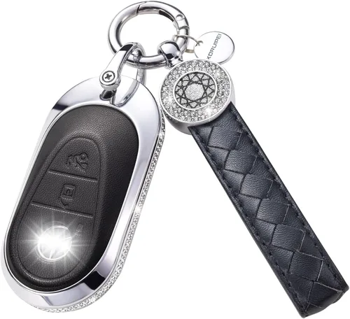 Miniatura 6 de Funda para llavero compatible con Volvo, cuero negro con cristal de protección de 360 grados para XC90, XC60, XC40, S60, S90, V60, V90, Polestar 1