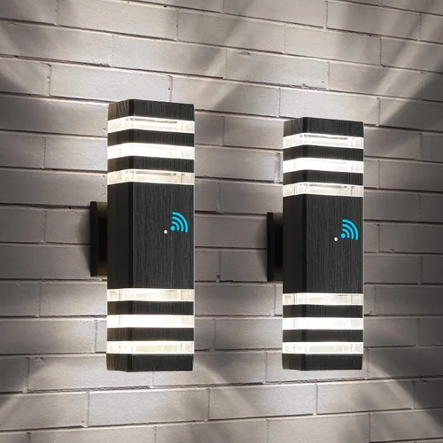 Miniatura 8 de tewei Luces LED de montaje en pared para exteriores del anochecer al amanecer, 1 paquete de 14 W, IP65, 3000 K, 1100 lúmenes, blanco cálido
