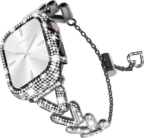 WINGLE Funda brillante para Apple Watch Band para mujeres de 1.575 pulgadas, 1.732 pulgadas, 1.614 pulgadas, 1.772 pulgadas, 1.614 pulgadas, 1.614