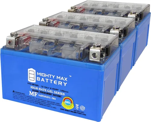 Mighty Max Battery YTZ10SGEL - Batería de repuesto de gel de 12 V 8.6 Ah compatible con Honda Motorcycle CB 1000 R 08-15, paquete de 3