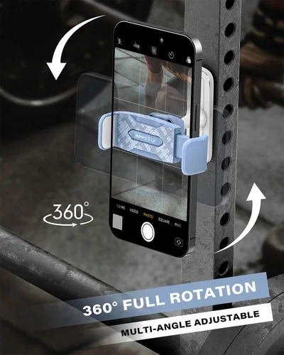 Miniatura 5 de APPS2Car Soporte magnético para teléfono de gimnasio, ajustable 360, compatible con teléfonos inteligentes de 4.7 a 6.5 pulgadas, base y junta