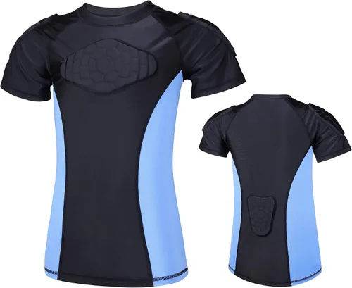 Miniatura 6 de Camisa acolchada de fútbol juvenil con protector de costillas en el pecho, para niños y niñas, camiseta protectora para fútbol, béisbol, sóftbol