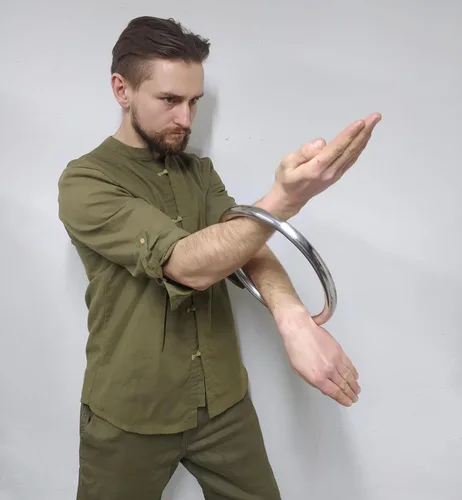Miniatura 4 de Anillo de acero inoxidable Wing Chun YeWen Sau Sticky entrenamiento manual de fuerza Tsun Siu Lum Kung Fu
