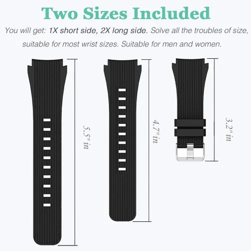 Miniatura 3 de HSWAI Compatible con Samsung Galaxy Watch de 1.81 pulgadas, Gear S3 Frontier, bandas de reloj clásicas/Galaxy Watch 3 bandas de 1.772 pulgadas