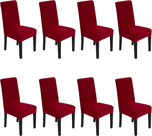 Miniatura 29 de Funda protectora de tela de elastano elástica extraíble y lavable para silla de comedor (color aguamarina, 6)