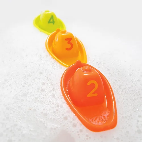 Miniatura 8 de Battat 10 botes de baño apilables - Horario de baño numerado y apilable - Juguetes flotantes para el baño, piscina, playa - Juguetes educativos