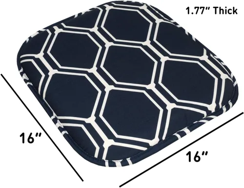 Miniatura 109 de Sweet Home Collection Cojines de espuma viscoelástica para silla, goma antideslizante y diseño de panal de abejas y esquinas redondeadas de 16 x 16