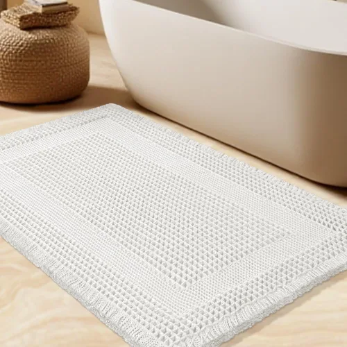 Miniatura 29 de Tapete de baño con diseño de gofre, moderno, bohemio, absorbente, antideslizante, ultrasuave, lavable a máquina, con letra de baño, dormitorio