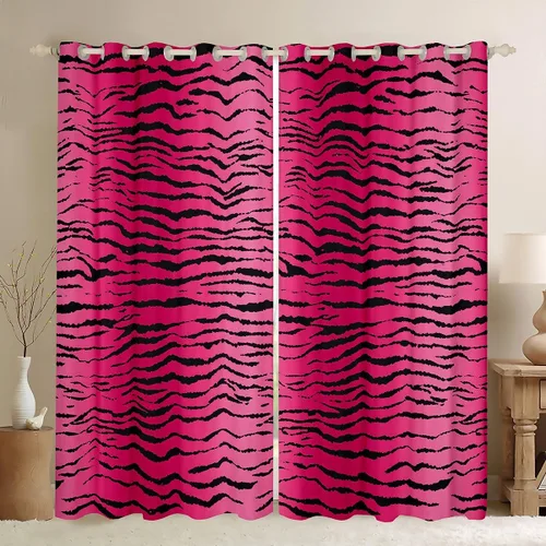 Miniatura 14 de Feelyou Cortinas opacas con estampado de leopardo de 30% a 50%, cortinas de oscurecimiento con estampado de guepardo para dormitorio, para niños
