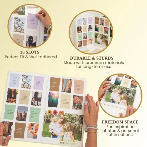 Miniatura 6 de Kit de tablero de visión – Tablero de ensueño prefabricado con suministros de imágenes de manifestación, libro de collage de objetivos para pared