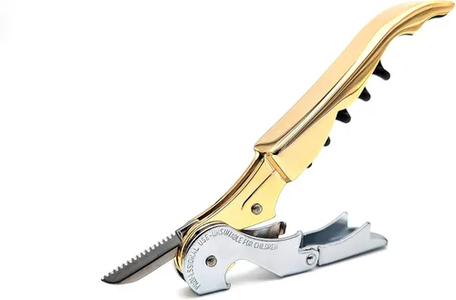 Miniatura 7 de Pulltap's - Sacacorchos genuino clásico 500 para camarero – Llave de vino con doble bisagra y cortador de papel de aluminio con bisagra – Diseño