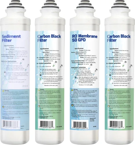 Miniatura 8 de Kit de filtro QCRO RO original Aqua Flo Platinum con membrana y cartuchos de 50 GPD Filtración de 4 etapas, fácil instalación, reducción