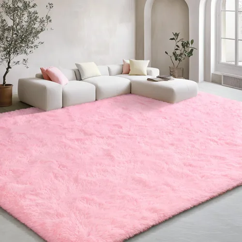 Miniatura 126 de EVOIONOS - Alfombra redonda gris para dormitorio, 5x5 pies; alfombras circulares suaves y esponjosas para sala de estar, alfombras de felpa peludas