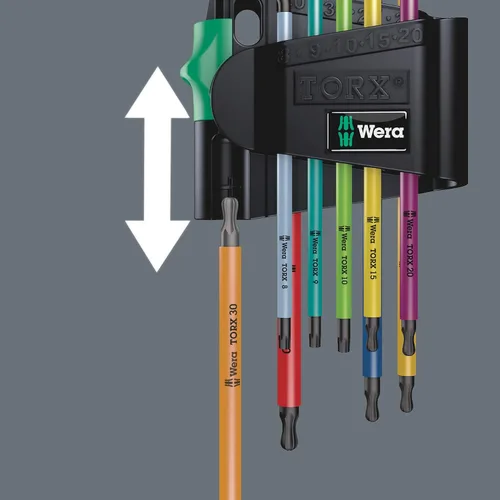 Miniatura 5 de Wera 05022534001 950/7 Imán Hex-Plus multicolor 1 juego de llaves en L, métrico, BlackLaser, 7 piezas