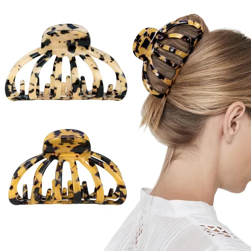 Miniatura 11 de Shinowa Pinzas para el cabello de mariposa, paquete de 4 pinzas de mariposa para cabello grueso y delgado, 2.75 pulgadas, hermosas pinzas