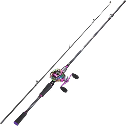 Miniatura 2 de Sougayilang Baitcasting - Combos de pesca de fibra de carbono y vidrio, 2 cañas de pescar con carrete de fundición, 6 pies 0 pulgadas