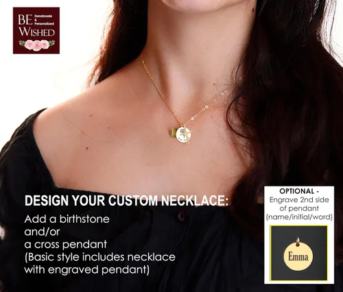 Miniatura 12 de Be Wished Personalized Graduation Gifts for Women, Birth Flower Necklace with Meaningful Message. Goldfilled or 925 Sterling Silver