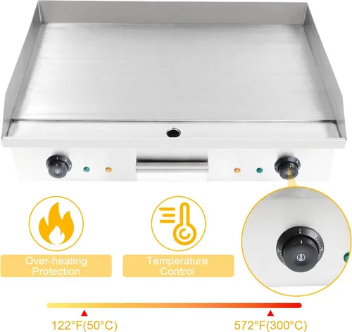 Miniatura 4 de 4400W 110V Teppanyaki, plancha eléctrica de la encimera de la encimera comercial de la parrilla plana de la parrilla de la parrilla de la placa