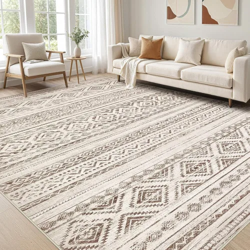 Miniatura 25 de Alfombra grande para sala de estar de 5 x 7: Alfombras marroquíes bohemias, suaves, lavables a máquina, para dormitorio, debajo de la mesa