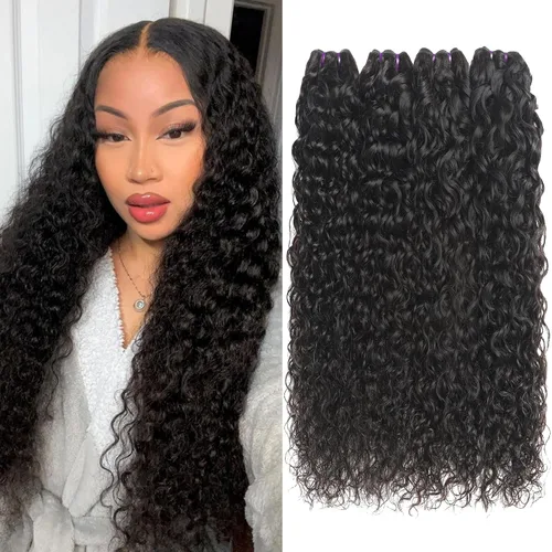 Miniatura 11 de Beauty Queen 16A Paquetes de Cabello Crudo Ondas de Agua 14 16 18 Pulgadas 3 Paquetes 100% Cabello Virgen Brasileño Sin Procesar Paquetes Tejidos