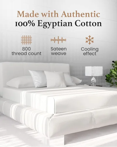 Miniatura 2 de Good Sleep Bedding Sábanas ajustables Twin XL - Sábanas Twin XL extra largas de 800 TC para dormitorio, sábana ajustada 100% algodón egipcio Twin