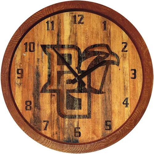 Miniatura 38 de The Fan-Brand NCAA Oklahoma Sooners: Reloj de pared con parte superior de barril de imitación para decoración de bar, decoración de fiesta
