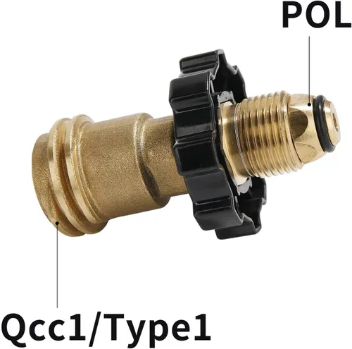 Miniatura 2 de Adaptador de tanque de propano de ajuste universal que convierte POL a QCC1 / Tipo 1 con llave, adaptador de manguera de propano