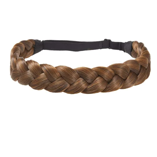 Miniatura 16 de Diadema trenzada para mujer, 3 hebras, sintéticas, trenzadas, diademas elásticas para el cabello, accesorios para el cabello a la moda