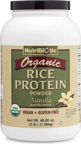 Miniatura 8 de NutriBiotic Chocolate con proteína de arroz orgánico certificado, 22.9 onzas, proteína vegana baja en carbohidratos en polvo, crudo, certificado