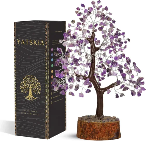 Miniatura 13 de YATSKIA - Árbol de cristal turquesa Feng Shui, alambre, bonsái Buhha, estatua reiki, Chakra curativo energía positiva, buena suerte dinero regalos