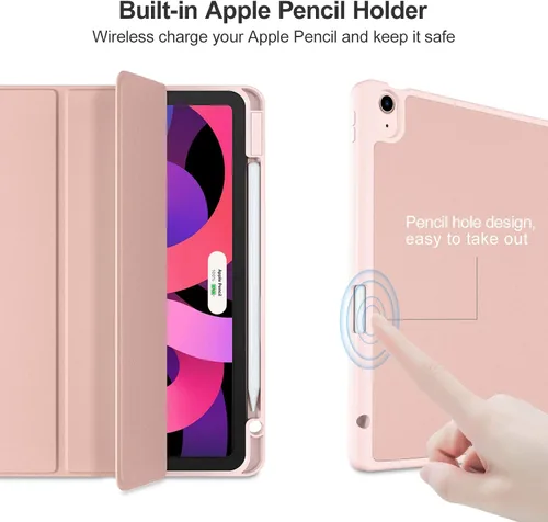 Miniatura 7 de Akkerds Funda compatible con iPad Air de 11 pulgadas de 7ª/6ª generación (M3/M2) 2025/2024, para iPad Air de 5ª/4ª generación de 10.9 pulgadas Rosa