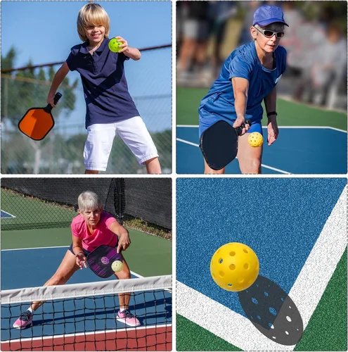 Miniatura 6 de PATIKIL Bolas de pickleball al aire libre, con agujeros, bolas de pickleball para aficionados, deportes en interiores y exteriores, Pasto verde