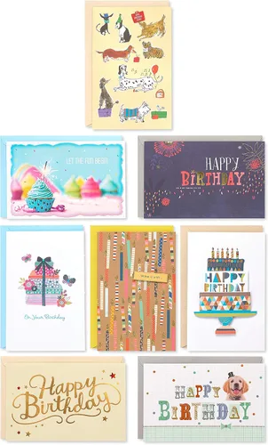 Miniatura 16 de American Greetings Tarjetas de cumpleaños surtidas de alta calidad, diseños contemporáneos (8 unidades)