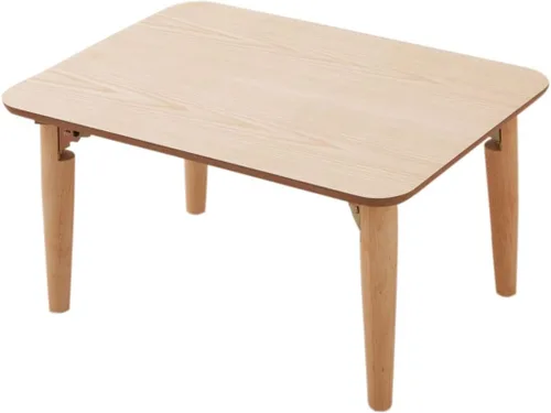 Miniatura 8 de EMOOR Mesa auxiliar plegable de madera rectangular pequeña (17.7 x 23.6 pulgadas), color blanco, mesa baja para sentarse en el suelo, espacio