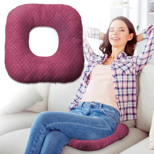 Miniatura 21 de Cojín de asiento con forma de dona rellena para dolor de coxis y coccix, hemorroides, úlceras de cama, embarazo, próstata, recuperación