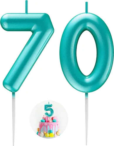 Miniatura 11 de Velas número 2 arcoíris con número 3D de feliz cumpleaños para decoración de fiesta de pastel de cumpleaños, suministros de celebración