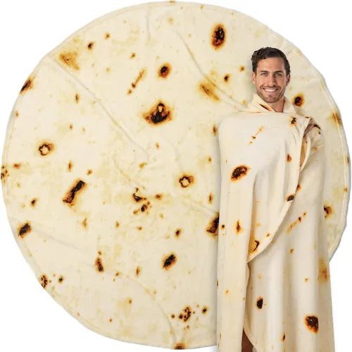 Miniatura 12 de PAVILIA Manta de tortilla de burrito, manta de doble cara de harina de tacos para niños, niñas, adolescentes, manta de comida realista, divertido