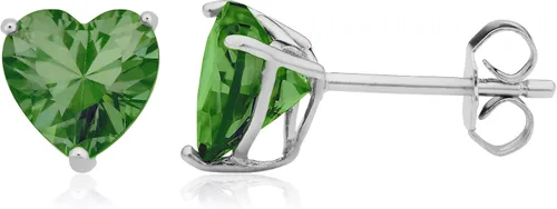 Miniatura 26 de Kooljewelry Pendientes de plata de ley y circonita cúbica con piedra natal