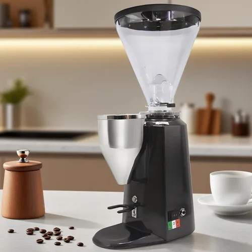 Molinillo de fresas planas de café eléctrico de 360 W, ajuste preciso de 19, para expreso/goteo/cerveza fría/prensa francesa, color negro