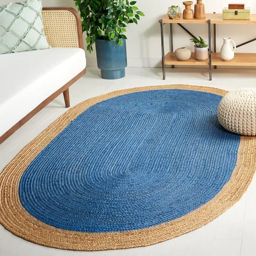 Miniatura 21 de SAFAVIEH Alfombra de Área Redonda de 10' - Colección de Fibra Natural - Verde y Marrón Natural, Yute Hecho a Mano, Diseño de Borde Trenzado (NF801G)