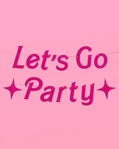 Miniatura 2 de xo, Fetti Cartel con purpurina rosa Let's Go Party, 5 pies, decoraciones de despedida de soltera, decoraciones de fiesta de cumpleaños rosa, lindo