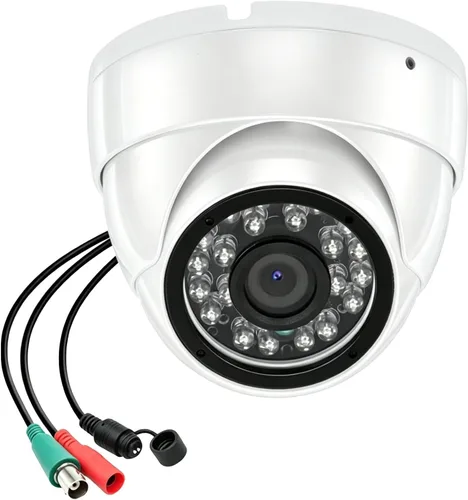Cámara de seguridad CCTV de 1080p 2MP, 4 en 1 (TVI/AHD/CVI/960H analógica) cámara de seguridad interior con lente fija de 0.110 in, visión nocturna