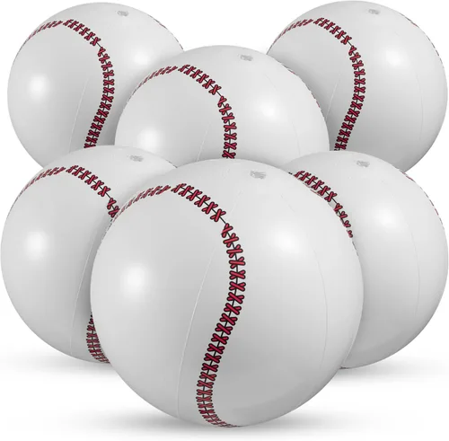 Pelotas inflables de playa de béisbol (paquete de 6) – Pelotas de playa duraderas de 16 pulgadas para niños, juguetes de piscina de verano,