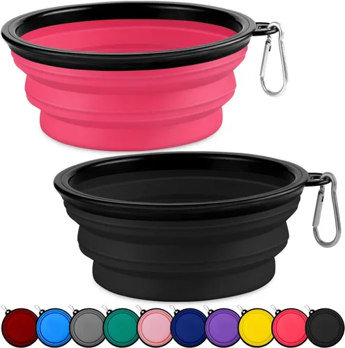 Miniatura 15 de Cuencos plegables para perros, paquete de 2 unidades de tamaño grande para perros grandes/medianos, cuencos de agua de viaje para mascotas, cuenco