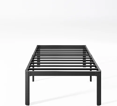 Miniatura 11 de Marco de cama King de metal de 16 pulgadas de alto, no necesita somier, plataforma de marco de cama de tamaño King resistente, sin ruido, fácil