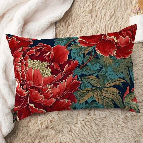 Miniatura 11 de ArogGeld Fundas de cojín de estilo chinoiserie, diseño de flores y pájaros, color rosa rubor, diseño de animales de pavo real, jardín asiático